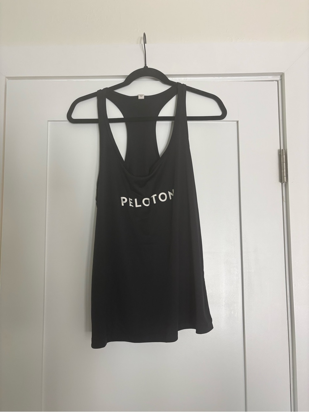 Peloton Black Logo Graphic Racerback Workout Tank Top L